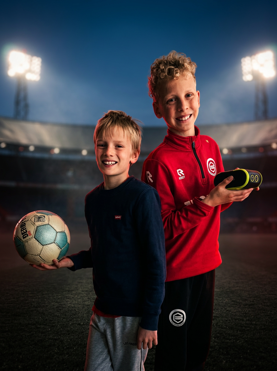 De Cam Bros met voetbal en XbotGo camera